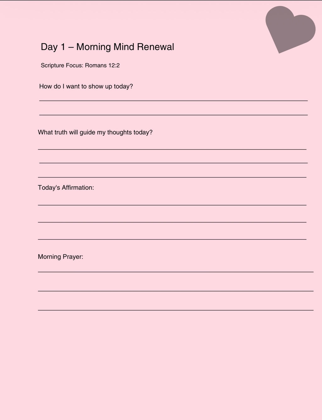 30 Daily Mind Renewal Journal
